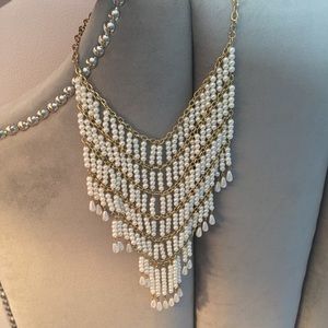 Free People Bohemian Pearl Bib Statement Necklace